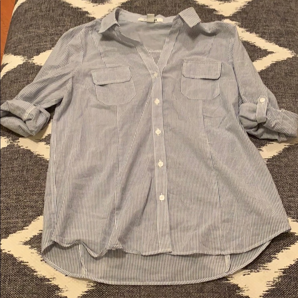 Striped Button Down Blouse
